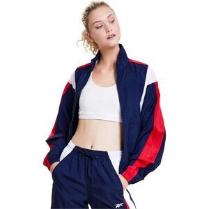 Reebok Womens Classic Windbreaker Jacket, Blue, 2XL, DM